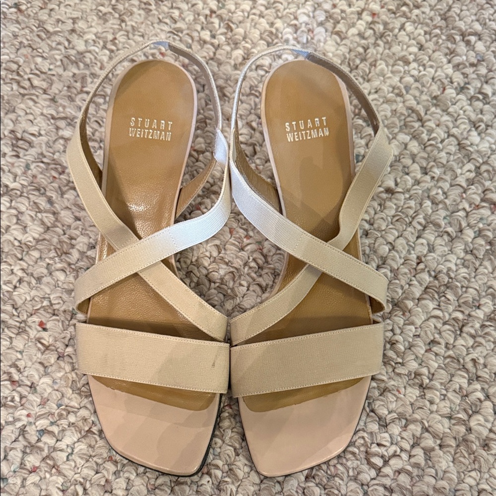Stuart Weitzman Women's Beige Strappy Sandals